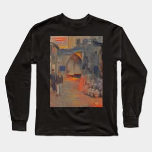 Jars and People in Homs Souq - Munch Long Sleeve T-Shirt